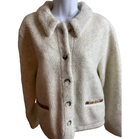 Orvis off white and gray tapestry trim jacket size M - Picture 3 of 7